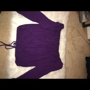 Purple crop top (off the shoulder)
